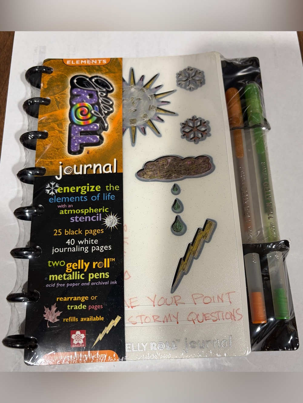 Sakura Elements Gelly Roll Journal w/Stencils & Pens-Vintage
